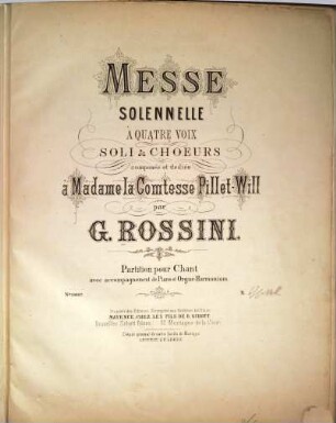 Messe solennelle : à 4 voix, soli & choeurs