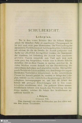 Schulbericht
