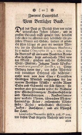 Zweytes Hauptstück. Vom Bertlicher Baad