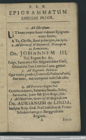 Epigrammatum Libellus Prior