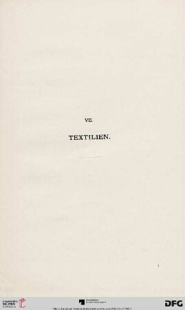 VII. Textilien (Nr. 253-291)