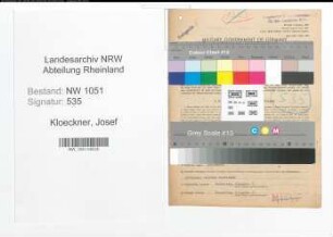 Entnazifizierung Josef Kloeckner , geb. 16.03.1906 (Verwaltungsbeamter)