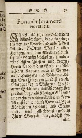 Formula Juramenti Fidelitatis.