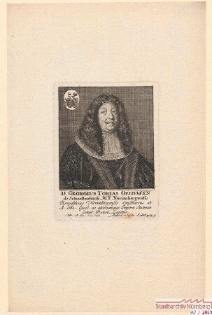 Georg Tobias Oelhafen, Ratskonsulent; geb. 12. Juni 1632; gest. 17. Februar 1683