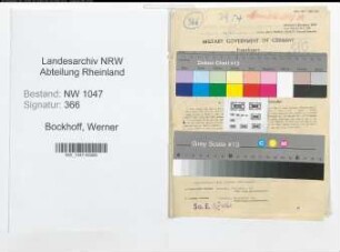 Entnazifizierung Werner Bockhoff , geb. 16.03.1916 (Angestellter)