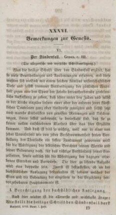289-305 Bemerkungen zur Genesis : Fortsetzung