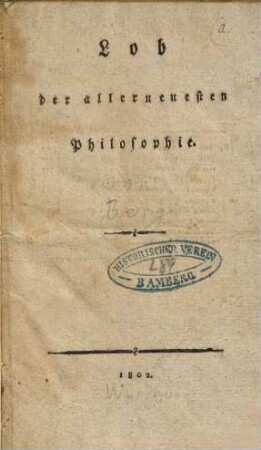 Lob der allerneuesten Philosophie