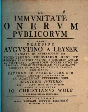 De immunitate onerum publicorum