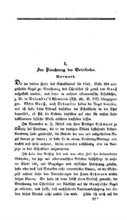 Zur Berechnung des Osterfestes