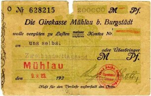 Gutschein über Zweihunderttausend Mark
