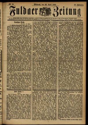 Ausgabe vom Mittwoch, den 26. April 1893.