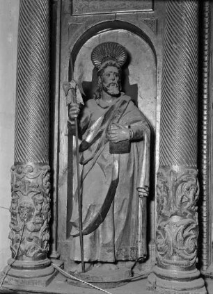 Hochaltar: 1. Hauptgeschoss, linker Teil, linke Figur: Heiliger Matthäus
