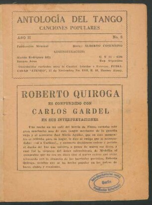 Roberto Quiroga es confundido con Carlos Gardel en sus interpretaciones