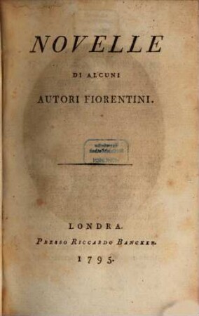 Novelle di alcuni autori fiorentini