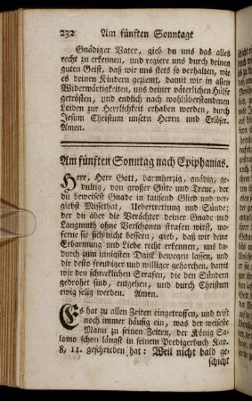 Am fünften Sonntag nach Epiphanias.