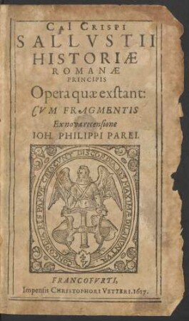 Cai[i] Crispi Sallustii Historiae Romanae Principis Opera quae exstant : Cum Fragmentis