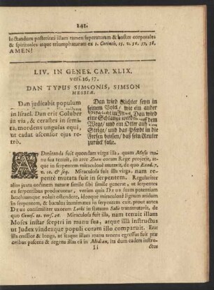 LIV. In Genes. Cap. XLIX. vers. 16. 17. Dan Typus Simsonis, Simson Messiae.