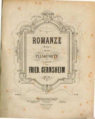 Romanze (E Dur) : für d. Pianoforte ; op. 23
