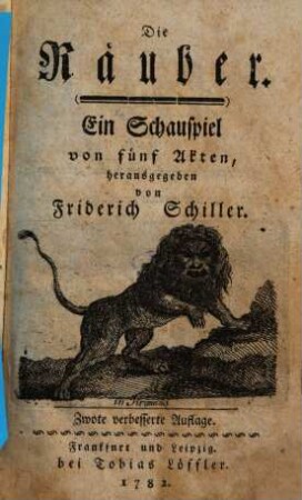 Die Räuber : Ein Schauspiel in 5 Akten