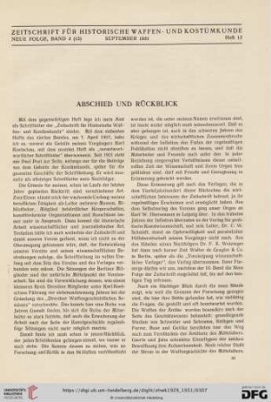 Zeitschrift für historische Waffen- und Kostümkunde, Neue Folge Band 3 (12), September 1931, Heft 12