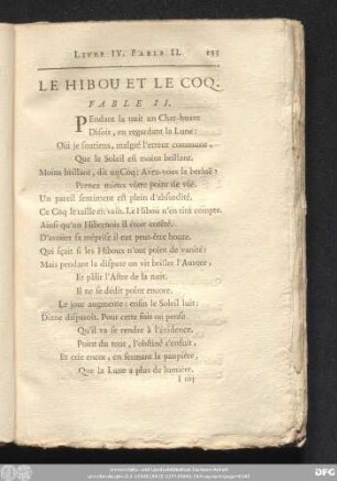 Le Hibou Le Coq. Fable II.