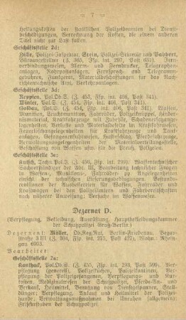 Dezernat D. Verpflegung, Bekleidung, Ausrüstung, Hauptbekleidungskammer der Schutzpolizei Groß-Berlin
