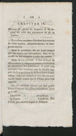 Moyens de guerre en hommes et en argent, du coté des puissances et de la France