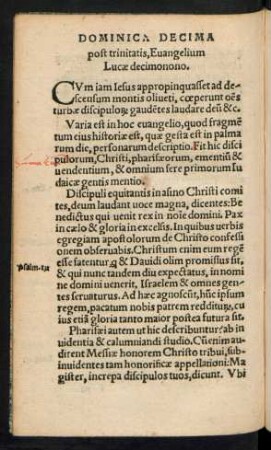 Dominica Decima post trinitatis ...
