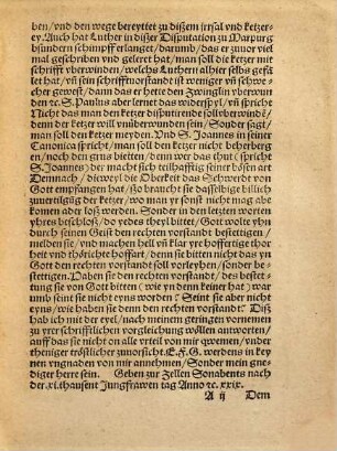 Erclerung Der Streitigen Artickeln, der Conuocation zu Marpurg