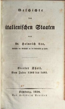 Geschichte der italienischen Staaten, 4. Vom Jahre 1268 bis 1492