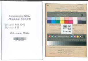 Entnazifizierung Marie Kahrmann , geb. 09.11.1904 (Architekt)