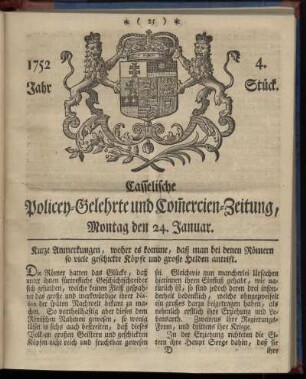 4. Stueck, Montag den 24. Januar 1752