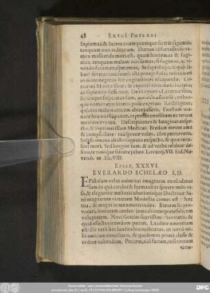 Epist. XXXVI. Everardo Schelaeo S. D.