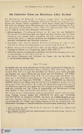 18: Ein fränkischer Triens aus Rheinsheim, Ldkrs. Bruchsal