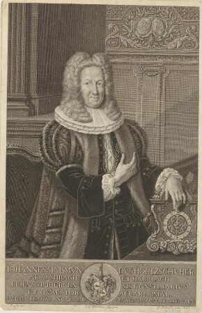 Johann Sigmund (I.) Holzschuher, vorderster Losungsrat; geb. 26. Februar 1673; gest. 14. Oktober 1744