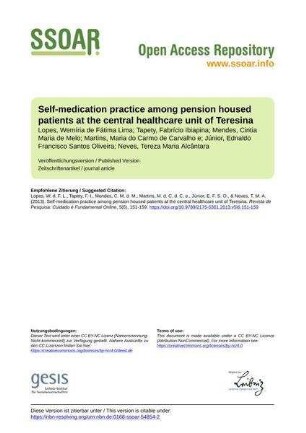 Self-medication practice among pension housed patients at the central healthcare unit of Teresina