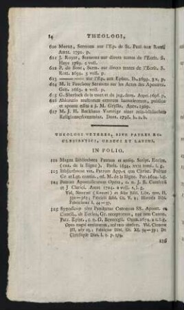 84-101, Theologi Veteres, Sive Patres Ecclesiastici, Graeci et Latini