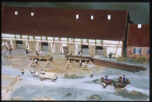 Diorama der kurfürstlichen Werft in Havelberg, Maßstab 1:50, Detailansicht