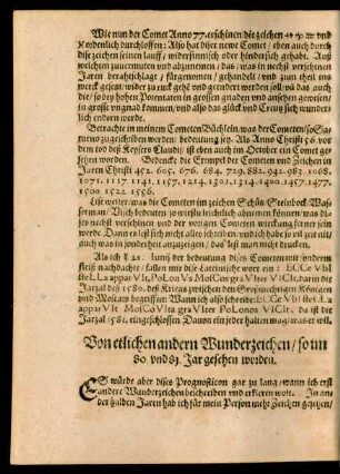 Von etlichen andern Wunderzeichen/ so im 80. und 81. Jar gesehen werden.