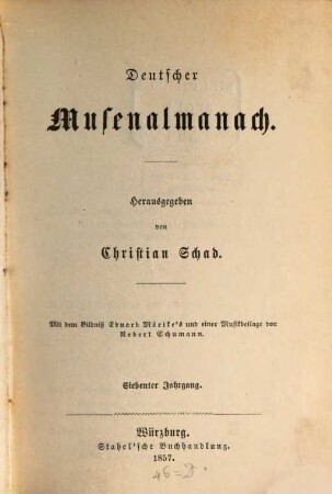 Deutscher Musenalmanach. 7, 7. 1857