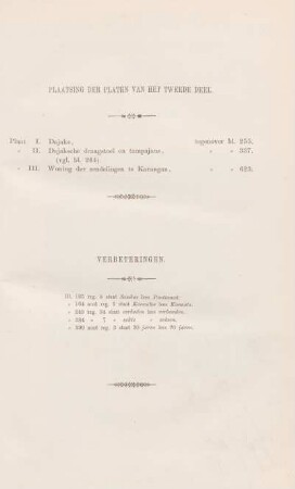 Plaatsing der platen van het tweede deel