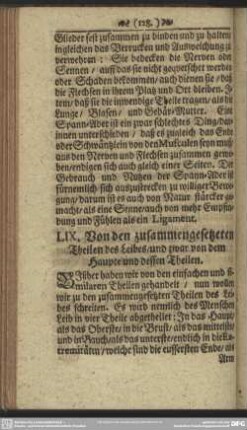 LIX. Von den zusammengesetzten Theilen des Leibes, und zwar von dem Haupte und dessen Theilen