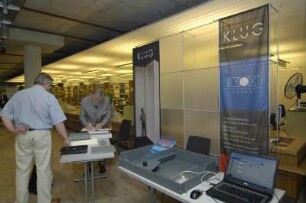 Firmenausstellung im Foyer. Stand KLUG-CONSERVATION
