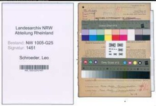 Entnazifizierung Leo Schroeder , geb. 10.12.1905 (Kaufmann)