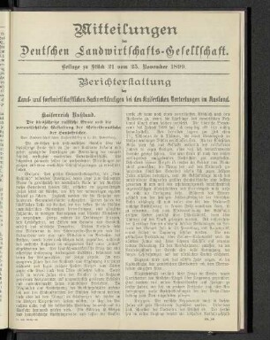 Beilage zu Stück 21 vom 25. November 1899.