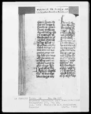 Diurnale aestivale mit Brevierteilen — Initiale E?, Folio 125verso