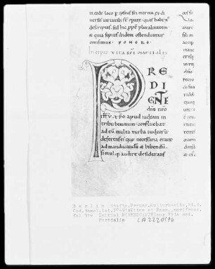 Vitae et Passiones — Initiale P(REDICANTE), Folio 91verso