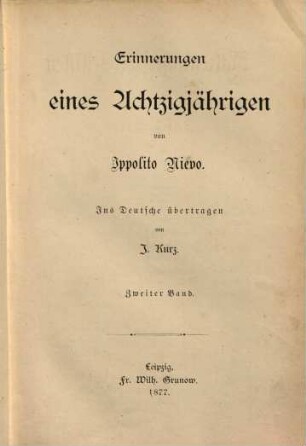 Erinnerungen eines Achtzigjährigen, 2
