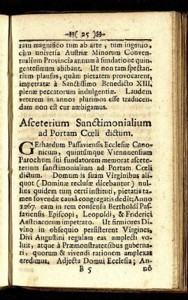 Asceterium Sanctimonialium ad Portam Coeli dictum.