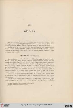 XIII: Oiseaux